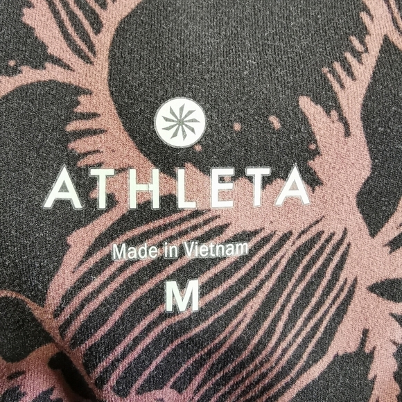 Athleta Patchwork Salutation 7/8 Cropped Leggings Blue Brown - Sz M - Picture 5 of 7